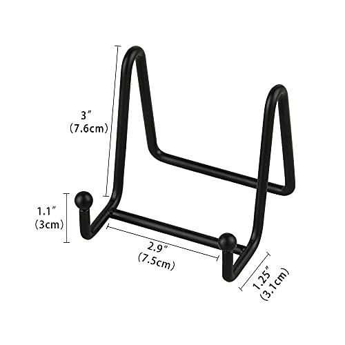 Plate Stands for Display - Iron Easel Stand Plate Holder Display Stand Picture Frame Stand for Pictures | Photo|Decorative Plate |Dish | Tabletop Art - 3 inch-Black