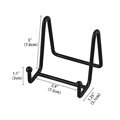Plate Stands for Display - Iron Easel Stand Plate Holder Display Stand Picture Frame Stand for Pictures | Photo|Decorative Plate |Dish | Tabletop Art - 3 inch-Black