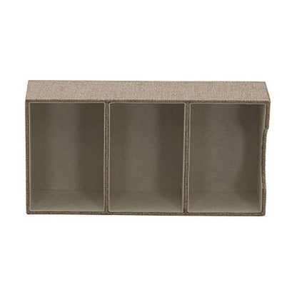 Household Essentials Brown 722-1 Deep 3 Section Drawer Organizer Box for Storage | 12 in x 6.13 in x 3.13