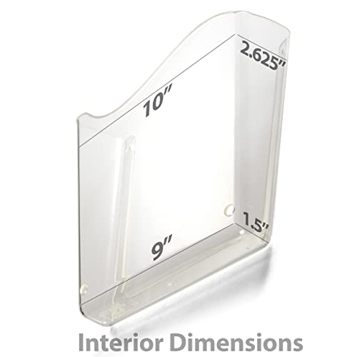Officemate Vertical Wall File, Letter Size, Durable Unbreakable Plastic Organizer, Mountable Wall or Partition File Holder, Clear (21674)