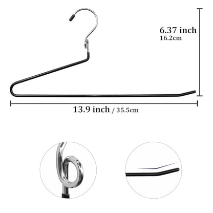 Pants Hangers Space Saving - 20 Pack Non Slip Metal Hangers for Closet Multiple Layers,Open Ended Pants Hangers for Jeans Trouser Slacks (20, Black)