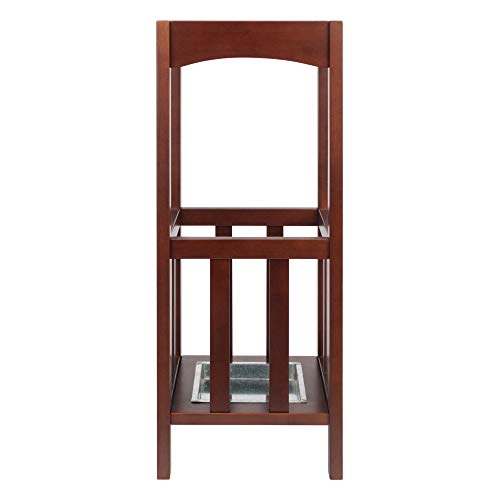 Winsome Rex Umbrella Stand with Metal Tray, Walnut (94712)
