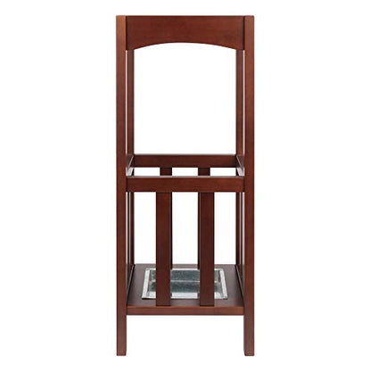 Winsome Rex Umbrella Stand with Metal Tray, Walnut (94712)