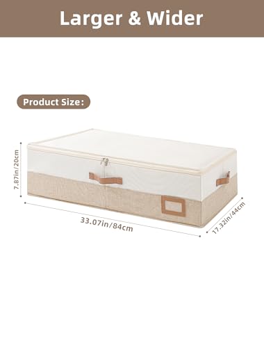 Wedding Dress Storage Box, Large Wedding Dress Preservation Box with 5 Cedar Wood Blocks, 30 Sheets of Acid-Free Tissue Paper, Microfiber Gloves, and Dust-Proof Bag-Beige&Linen Color