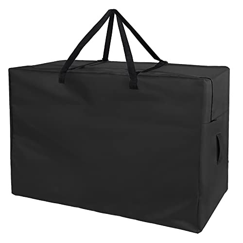 Folding Mattress Storage Bag for Tri-Fold Up to 6 inch Queen Mattress | 63 inch Foldable Mattress Carry Case Waterproof Cushion Storage Bag - 61"L×28"W×18"H, Black, Cover Only