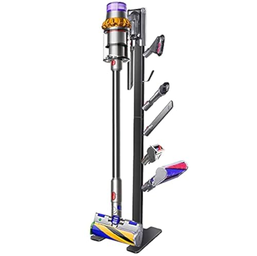 XIGOO Dyson Vacuum Stand for Gen5 Detect V15 V12 V11 V10 V8 V7 V6 | Vacuum Stand for Dyson Cordless Vacuum Cleaners and Accessory, Heavy-Duty Metal Bracket Holder with 6 Hooks, Black