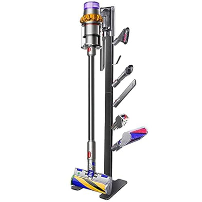 XIGOO Dyson Vacuum Stand for Gen5 Detect V15 V12 V11 V10 V8 V7 V6 | Vacuum Stand for Dyson Cordless Vacuum Cleaners and Accessory, Heavy-Duty Metal Bracket Holder with 6 Hooks, Black