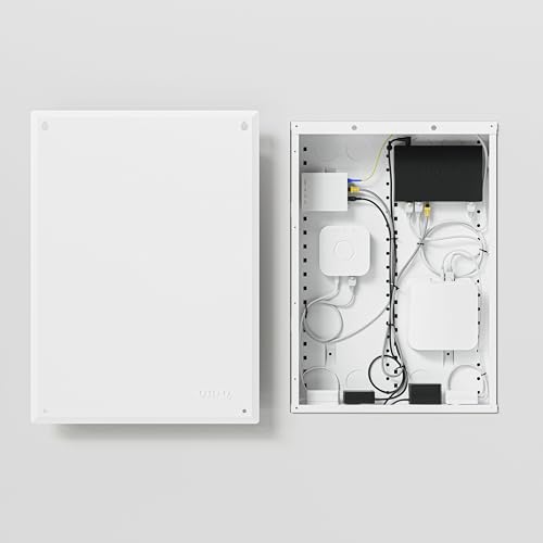 Legrand On-Q 20-Inch Structured Wiring Enclosure with Screw-On Cover, Durable Steel, Cable Management, Recessed or Surface Mount, Compatible with On-Q Accessories, Glossy White