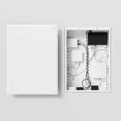 Legrand On-Q 20-Inch Structured Wiring Enclosure with Screw-On Cover, Durable Steel, Cable Management, Recessed or Surface Mount, Compatible with On-Q Accessories, Glossy White