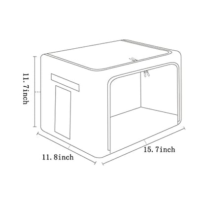 FHSQX 2 Pack Clothes Storage Bins with Metal Frame, Beige, 15.7x11.8x11.7 Inch