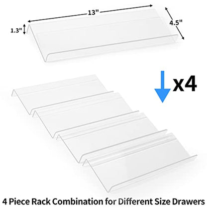 Clear Acrylic Spice Drawer Organizer, 4 Tier Seaso... (Transparent | Acrylic)