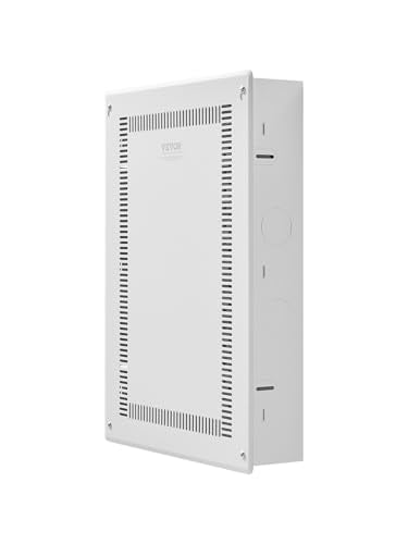 VEVOR Structured Media Enclosure, 20-Inch, Recessed in-Wall Media Box with Cover, Wall-Mount Cable Management Box Kit, Structured Wiring Multi-Media Cabinet, Cold-Rolled Steel, for TV Home Theater