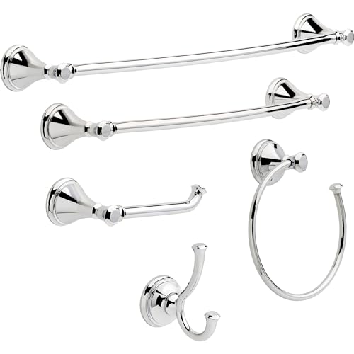 Delta Double Towel Hook for Bathroom or Kitchen| Polished Chrome | Cassidy Accessories