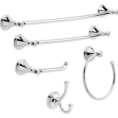 Delta Double Towel Hook for Bathroom or Kitchen| Polished Chrome | Cassidy Accessories