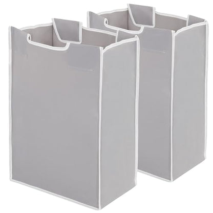 STORAGE MANIAC 2 Pack Laundry Sorter Replacement Bags, Gray | No Hangers Included, Oxford Fabric, Fits 2/3/4 Bag Laundry Sorters, Removable Design, 14.2" x 8.7" x 21.3", Holds 25 lbs Each