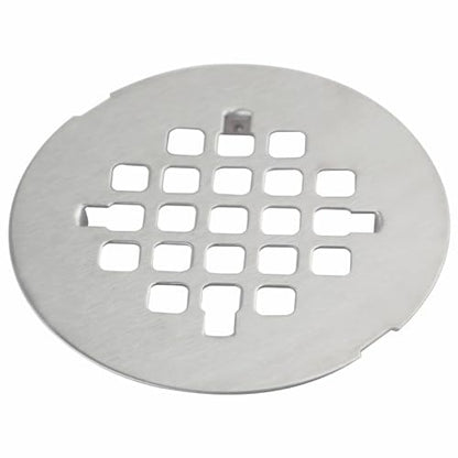 HIDROP Brushed Nickel Snap-in Shower Floor Drain Cover,4-1/4" OD Round Grid | Stainless Steel Shower Floor Drain, Replacement Shower Drain Cover, Hair Catcher, Easy-to-Install, Round Bathroom Drain Cover