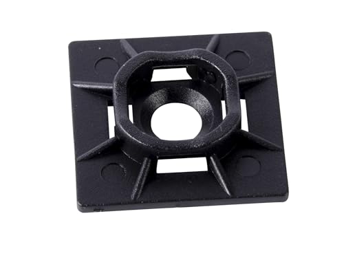 Gardner Bender MB-20UVB Cable Tie Mounting Base, 1 Inch. x 1 Inch., Wire / Cord Management Industrial and Household Use, 100 Pk., UV Resistant Black