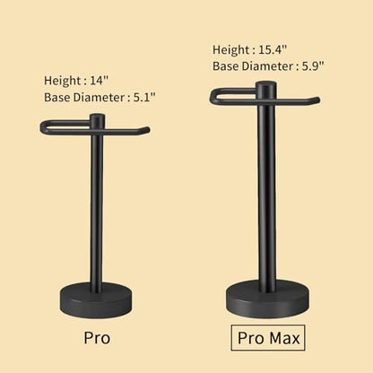 Hand Towel Holder Stand Countertop, Pro Max Matte Black | Towel Rack Free Standing Towel Bar Hanger for Bathroom Kitchen