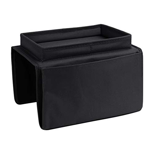 Sofa Armrest Organizer with Cup Holder Tray Chair Arm TV Remote Holder for Recliner Couch Armchair Caddy Bedside Storage Pockets Bag for Cellphone Tablet Book Magazines Drinks Pouch