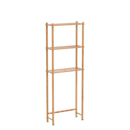 AmazerBath Bamboo Over The Toilet Storage Shelf, 3-Tier Bathroom Over Toilet Organizer Rack, Freestanding Above Toilet Shelf for Bathroom, Laundry, Space Saver, Natural Color