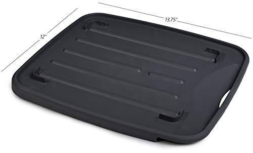 Masirs Pop-Up Collapsible Dish Drying Rack: Convenient Storage, Drains into Sink, Eight Large Plate Capacity, Sectional Cutlery and Utensil Compartment. Compact and Portable Design.