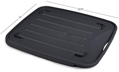 Masirs Pop-Up Collapsible Dish Drying Rack: Convenient Storage, Drains into Sink, Eight Large Plate Capacity, Sectional Cutlery and Utensil Compartment. Compact and Portable Design.