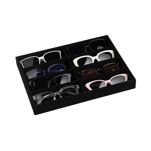 8-Slot Sunglass Organizer,Velvet Sunglass Holder for Drawer | Vanity Glass Holder,Sunglass Case For Multiple Sunglass,Sunglass Tray for Drawer,Sunglass Box for Women,Eyeglass Organizer