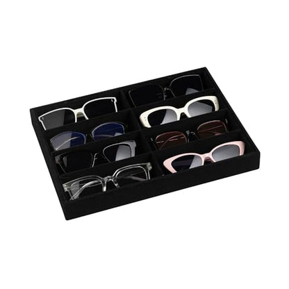 8-Slot Sunglass Organizer,Velvet Sunglass Holder for Drawer | Vanity Glass Holder,Sunglass Case For Multiple Sunglass,Sunglass Tray for Drawer,Sunglass Box for Women,Eyeglass Organizer