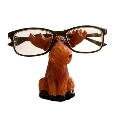 Moose Decor Family Figurine, Moose Eyeglass Holder Stand | Resin Sculptures For Entryway Home Office, Cute Phone Stand For Desk