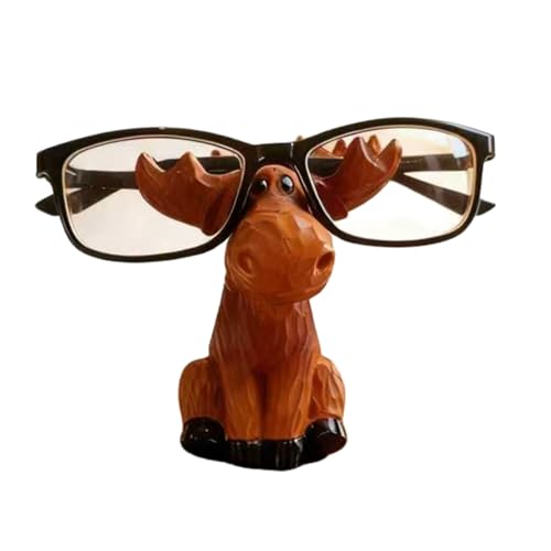 Moose Decor Family Figurine, Moose Eyeglass Holder Stand | Resin Sculptures For Entryway Home Office, Cute Phone Stand For Desk