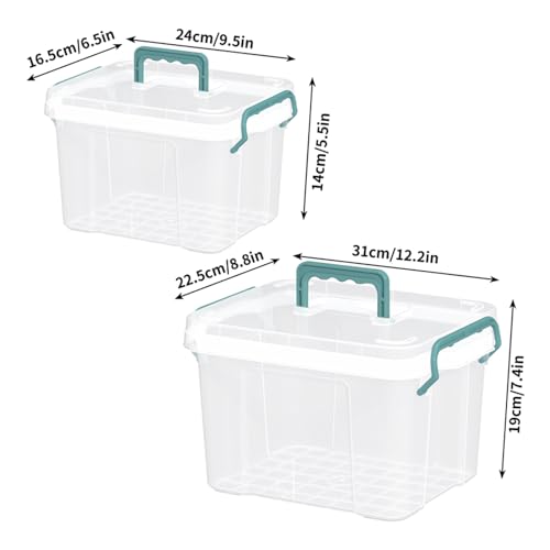 Covetree 2-Pack Clear Plastic Medicine Storage Organizer & First Aid Box – Multi-Layer Medicine Storage Box, Durable Medicine Organizer, Clear Medicine Storage Box for Home, Office & Travel