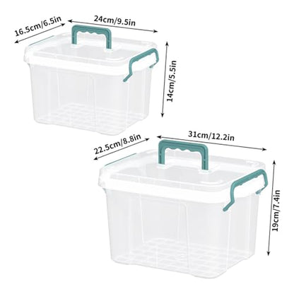Covetree 2-Pack Clear Plastic Medicine Storage Organizer & First Aid Box – Multi-Layer Medicine Storage Box, Durable Medicine Organizer, Clear Medicine Storage Box for Home, Office & Travel