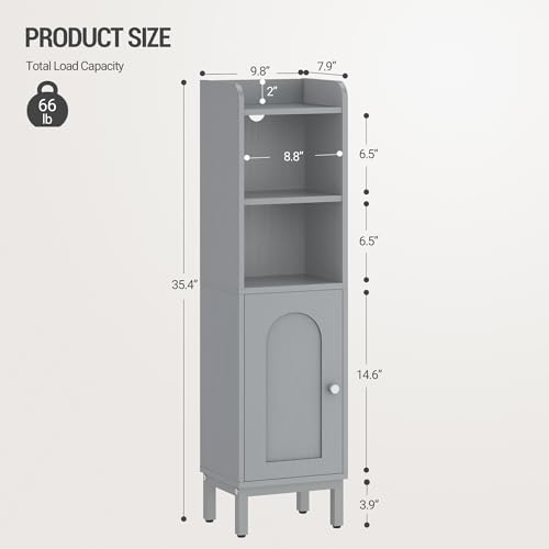 Bathroom Storage Cabinet, Small Corner Floor Cabin... (Grey)