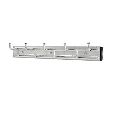 Rev-A-Shelf BRC-14CR 14-Inch Wall Mounted Pullout Closet Belt and Scarf Organization Rack Accessories Holder Hanger with 9 Hooks, Chrome (2 Pack)