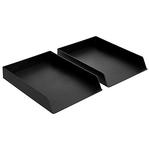 Rectangular Plastic Desk Organizer, letter size Tr... (Black | Plastic)