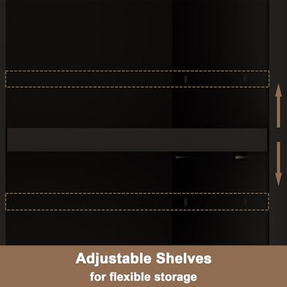 ChooChoo Narrow Bathroom Storage Cabinet with Adjustable Shelves and Drawer | Tall Slim Storage Cabinet, Freestanding Cupboard for Small Spaces, Black