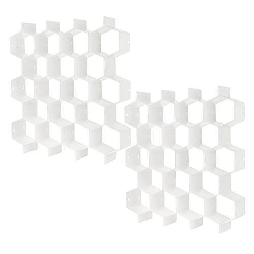 Drawer Divider Organizer 8pcs DIY Plastic Grid Honeycomb Drawer Divider White 2 Pack