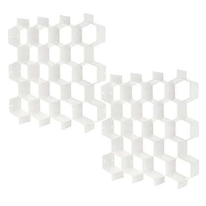 Drawer Divider Organizer 8pcs DIY Plastic Grid Honeycomb Drawer Divider White 2 Pack