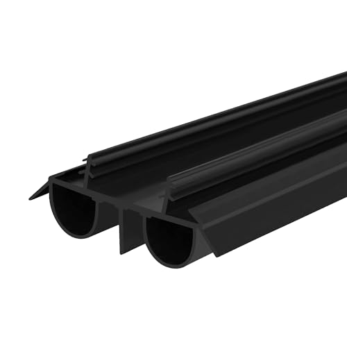 36" Kerf Slide-in Double Bulb Seal Weatherstrip Do... (Black | Plastic, Rubber)