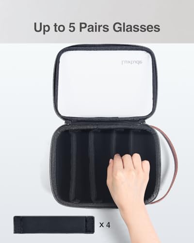 Travel Sunglasses Organizer Case, Clear Sunglasses Travel Case | Glasses Case Multiple Pairs with Adjustable Slots, Hard Shell Sunglass Storage Organizer for Women Men/Camping/Beach etc.