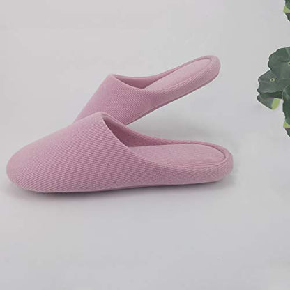 ofoot Women's Non-Slip House Slippers - Lightweight Cotton Memory Foam Indoor Slip-On, Machine Washable & Foldable Travel Design for Home, Yoga, Narrow/Wide Fit Options