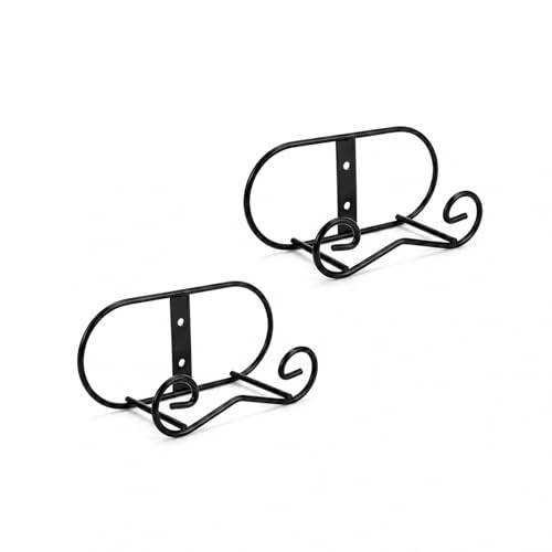 Wall Mount Plate Display Stands - 2 Pack Black Iro... (Black | Metal)