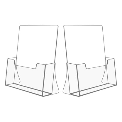 NIUBEE Acrylic Brochure Holder 8.5 X 11, Flyer Holder Stand Display, 2 Pack | Clear Magazine Stand, Brochure Display Stand Countertop Organizer for Literature, Pamphlet, Booklets, Menu, Journals Office