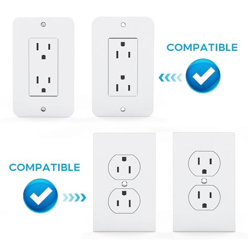 Wall Outlet Shelf for Vertical Decora and Duplex with Cord Storage, 1 Pack | Raises Toothbrushes and Small Devices Off Counters while the Built-In Cord Compartment Hides Extra Cable for a Cleaner Setup