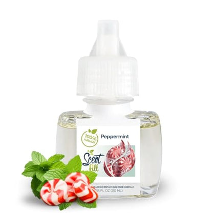 Scent Fill 100% Natural Peppermint Plug in Air Freshener, 4 Scented Oil Refills