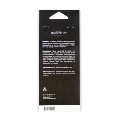 Broken Top Geotanical Car Air Freshener Variety Pack, 6 Pack, 2 Scents | Includes Black Coral Tide and Tobacco Teak hanging fresheners, 3 each