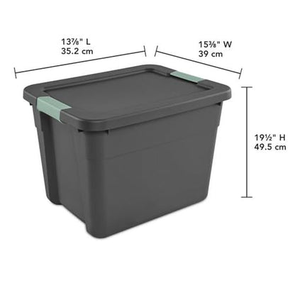 Sterilite Latch Tote Storage with Lids for Home & Office, 12 Gallon, 6-Pack | Heavy-Duty and Stackable Plastic Containers with Latches for Closet, Cabinet, Bedroom, Bathroom and Dorm Room Organization