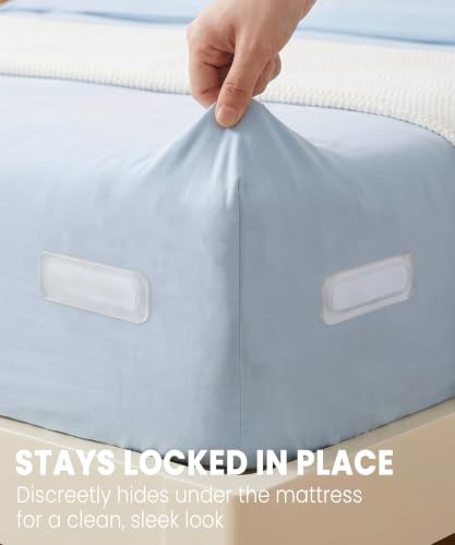 Bed Sheet Holders for Corners - Adjustable Mattress Sheet Straps & Fitted Sheet Clips, Professional Bed Sheet Grippers & Fasteners to Keep Sheets in Place, Secure Sheet Lock