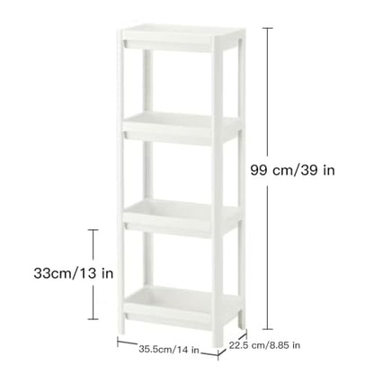 HIEEY 4 Tier Bathroom Shelf,Bathroom Rack, Shelves Organizer, for Laundry Pantry Kitchen Narrow Places