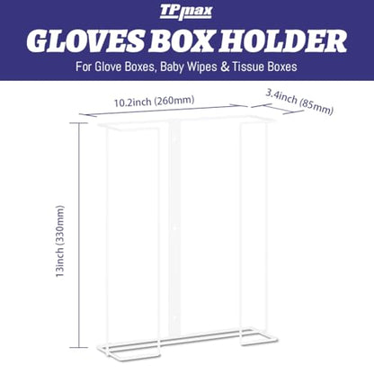 L Size Gloves Box Holder Glovesbox Wire Rack Dispenser for Gloves,Tissues Paper Towels Organizer - Mounting Accessories Included - Holds 3 boxes - Perfect for Lab, Food Service and Home